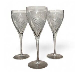 Lenox Windswept Spiral cut Crystal‎ wine water glasses 7.5 inches